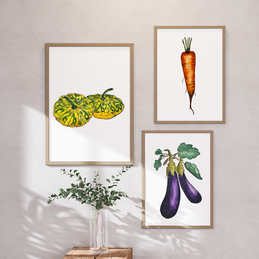 Trio d'aquarelles
